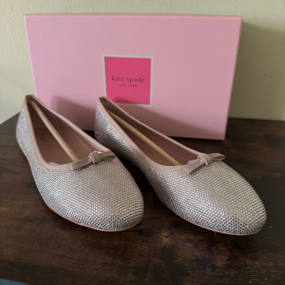 COPY - Kate Spade - Clover Pave Flats (10.5, Hay) w/ original box and dust bag